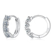 925 Sterling Silver White Gold Plated 0.10 Ct Moissanite CZ 1.1 cm Hoop Earrings for Women