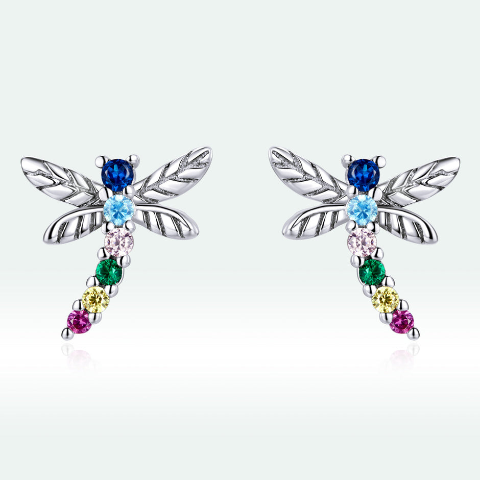 925 Sterling Silver Earrings with Pavé Setting CZ in Oxidized Silver