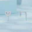 925 Sterling Silver Earrings with Pavé Setting and CZ - Size 10mm x 6mm