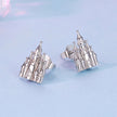 925 Sterling Silver Plated White Gold Earrings for Women, Size 1.3*1.0cm