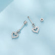 925 Sterling Silver White Gold Plated Pavé CZ Earrings
