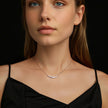 925 Sterling Silver 38+5cm White Gold Plated Moissanite Necklace for Women