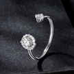 925 Sterling Silver Moissanite 0.5ct & 0.2ct Ring in Size E for Women