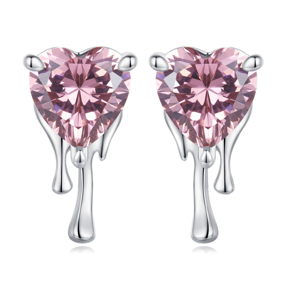 925 Sterling Silver CZ Earrings with Pavé Setting for Women
