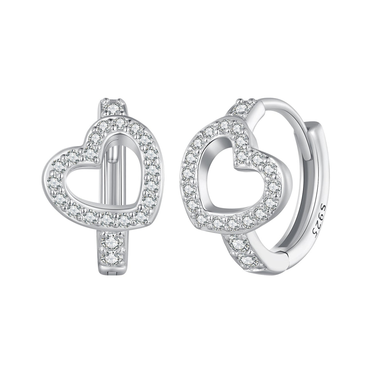 925 Sterling Silver Blue Pavé Setting CZ Earrings 12x8mm for Women