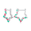 925 Sterling Silver Enamel Plated Platinum Earrings for Women