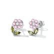 925 Sterling Silver Earrings with Pavé Setting CZ in White Gold