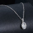 925 Sterling Silver 1 Carat Moissanite Necklace with Pavé Setting, 400 mm Length for Women