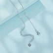 925 Sterling Silver Pavé Setting CZ Moon Necklace for Women