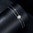 925 Sterling Silver Moissanite 1 Carat Bracelet for Women - White Gold Plated, 150+60mm