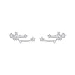 925 Sterling Silver & Brass White Gold Plated Earrings with CZ for Women