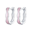 925 Sterling Silver Earrings with Enamel in White Gold Finish - 13*3mm for Women