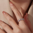 925 Sterling Silver 0.24cm White Gold Plated Ring with CZ for Women Size 6