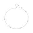 925 Sterling Silver Adjustable Necklace with White Gold Plating