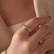 925 Sterling Silver White Gold Plated Bow-Knot Ring with CZ for Women