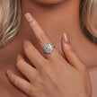 925 Sterling Silver 2 Carat Moissanite Ring in White Gold Plating - Size 8 for Women