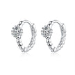 925 Sterling Silver Earrings with Pavé Setting CZ - 1cm for Women