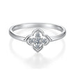 925 Sterling Silver White Gold Plated Moissanite Size 6 Ring for Women