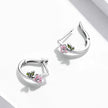 925 Sterling Silver Enamel Oxidized Silver Earrings for Women - 1.5x0.7cm
