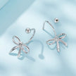 925 Sterling Silver Earrings with White Gold Plating - 1.0*1.3 cm