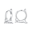925 Sterling Silver Earrings for Women, Size 15*4mm, Inner Diameter 10mm, Plated Platinum