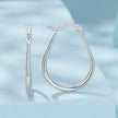 925 Sterling Silver Earrings for Women - 2.9x0.2cm, Plated White Gold, Style L