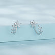 925 Sterling Silver Plated Platinum Earrings with CZ