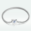 925 Sterling Silver Moonstone Bracelet 17cm for Women