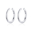 925 Sterling Silver Earrings with Platinum Plating, 1.3cm for Women
