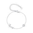 925 Sterling Silver Plated Platinum 150mm+60mm Bracelet for Women