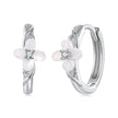 925 Sterling Silver Earrings with Pavé Setting CZ and High-Quality Nacre for Women
