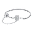925 Sterling Silver Bracelet 17cm with Pavé Setting CZ for Women