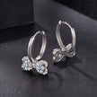 925 Sterling Silver Moissanite 0.20 Carat Earrings Plated White Gold for Women