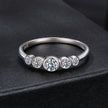 925 Sterling Silver Moissanite Ring Size 6, 0.20ct, Plated White Gold for Women