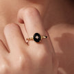 925 Sterling Silver Gold-Plated CZ Pavé Ring for Women