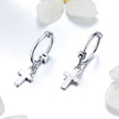 925 Sterling Silver Earrings Plated Platinum 1.9*0.5cm for Women