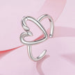 925 Sterling Silver Oxidized Silver Heart Ring for Women