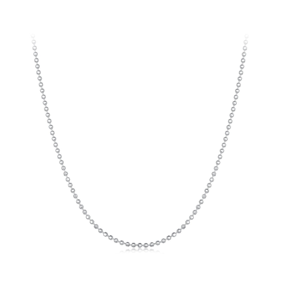 925 Sterling Silver Plated Platinum Necklace 400+50mm for Women