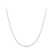 925 Sterling Silver Plated Platinum Necklace 400+50mm for Women