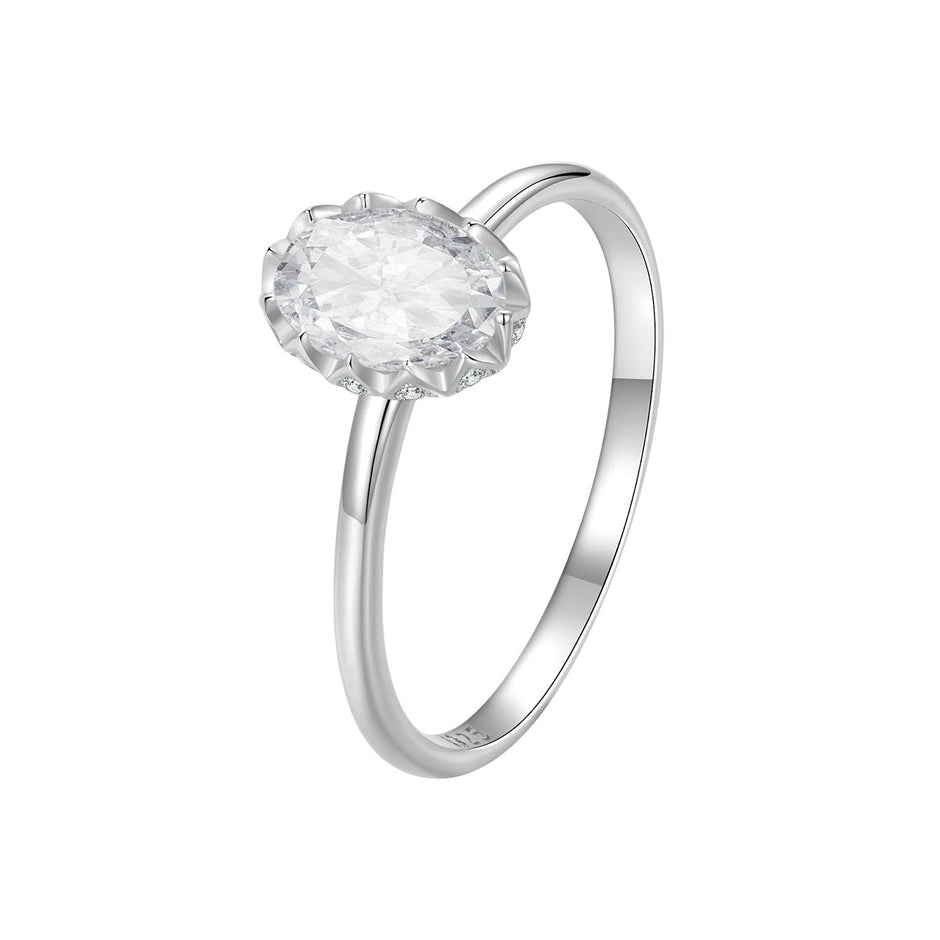 925 Sterling Silver 1.6mm Moissanite 1ct Ring in Size 6 for Women
