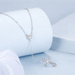 925 Sterling Silver White Gold Plated Necklace with CZ Pavé Setting for Women