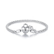 925 Sterling Silver Pavé Setting CZ Bracelet Size 17.0 for Women
