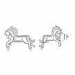 925 Sterling Silver Earrings 0.9*1.3cm with White Gold Plating for Women