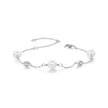 925 Sterling Silver 3mm Moissanite & Shell Pearl Bracelet for Women