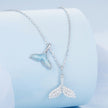 925 Sterling Silver Necklace with CZ & Enamel - 40+5cm Length, Fishtail Design for Women