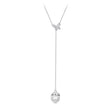 925 Sterling Silver White Gold Plated Necklace with Quality Shell Pearl and CZ for Women
