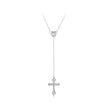 925 Sterling Silver White Gold Plated Necklace with CZ Pavé Setting for Women