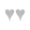 925 Sterling Silver White Gold Plated Pavé CZ Earrings