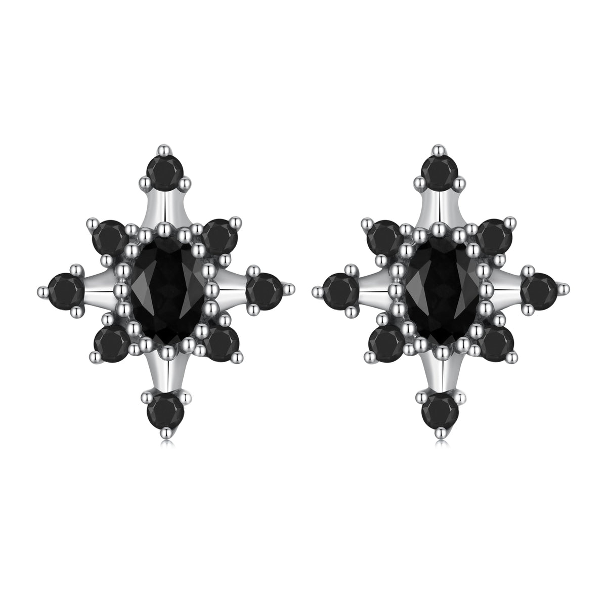925 Sterling Silver Earrings with Pavé Setting CZ, Size 0.8*0.7cm for Women