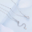 925 Sterling Silver Necklace with Pavé Setting CZ - Adjustable Length, Platinum Plated - Women's Jewelry